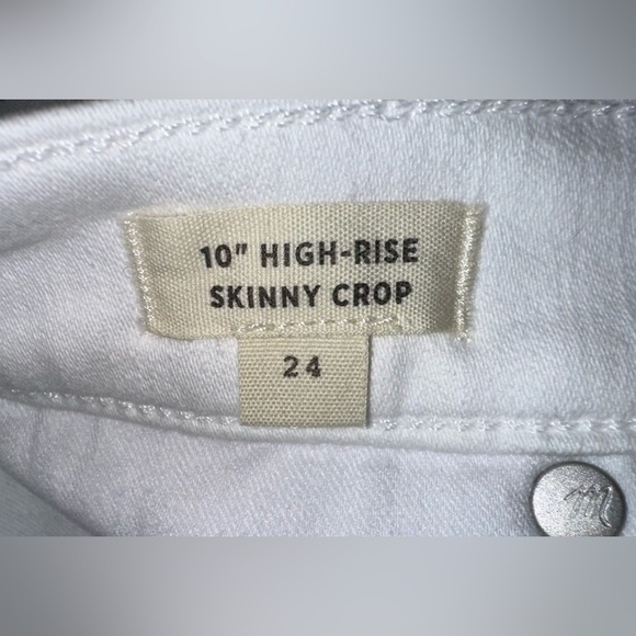 Madewell 10" High-Rise Skinny Crop Jeans in Pure White NWT Size 24 - Picture 7 of 9